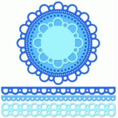 12 inch doily border set open scallop edge