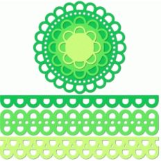 12 inch doily border set large open scallop edge