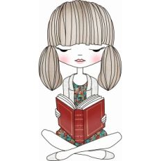 girl reading illustration