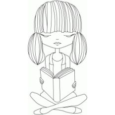 girl reading illustration