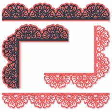 ornate flower border and corner set