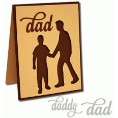 father and boy silhouette a2 card