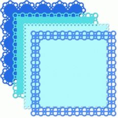12x12 square doily set open scallop edge