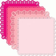 12 x12 square doily set multi moon edge
