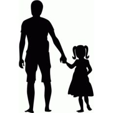 father and daughter holding hands silhouette
