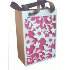floral lace gift bag