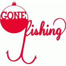 gone fishing bobber vinyl sign