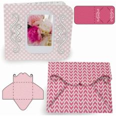 instant photo swirl card and envelope