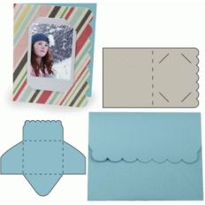 instant photo scallop card and envelope