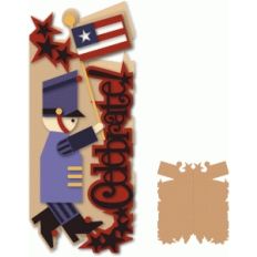 band marcher with flag card
