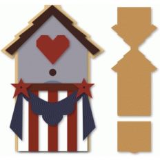patriotic birdhouse a7 bi-fold card