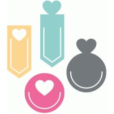 set of heart paperclips