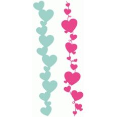 set of vertical heart borders