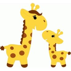 cute giraffe mother child