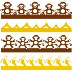 monkey and banana borders set