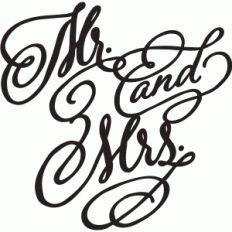 mr and mrs decorative script