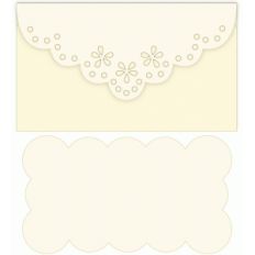scallop floral envelope notecard set