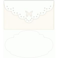 scallop butterfly envelope notecard set