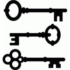 3 vintage keys