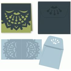 folded lace mini card and envelope set