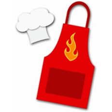 grilling apron with chef hat
