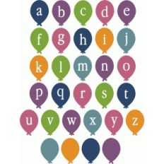 balloon stencil alphabet - lowercase