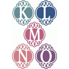 curly monograms k-o