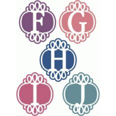 curly monograms f-j