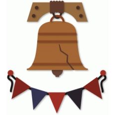 liberty bell and mini flag swag
