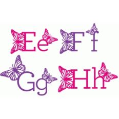 butterfly monograms e-h