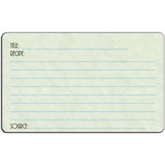 printed recipe card