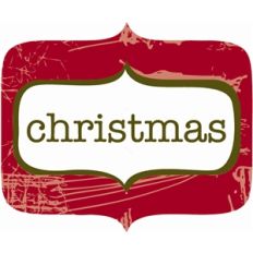 Christmas grunge label