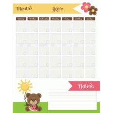 blank summer calendar