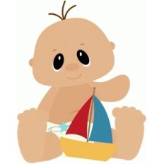 baby boy playing w sailboat