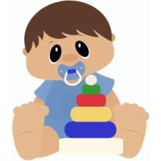 baby boy playing w ring toys