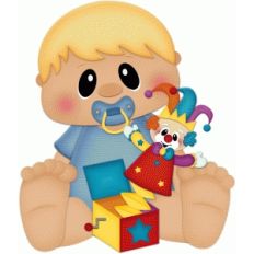 blonde baby boy w toy pnc