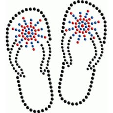 rhinestone patriotic flip flops