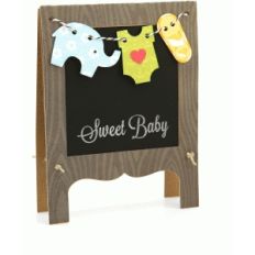 a2 baby chalkboard easel card