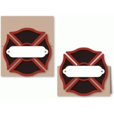 fireman emblem tent name card