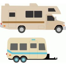 motorhome and trailer