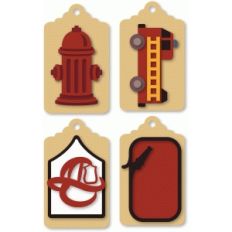 fireman theme 4 large gift tags
