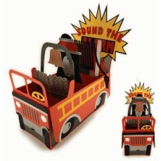 fire truck 3d box card