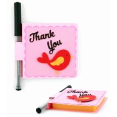 sticky note cover: bird thank you