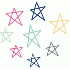 set of doodle stars