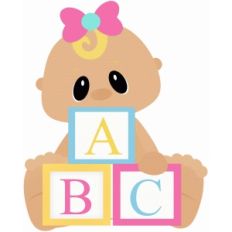 baby girl playing with blocks