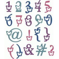 butterfly alpha - numbers punctuation