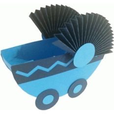 baby carriage treat container-boy