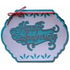 happy anniversary shaped card