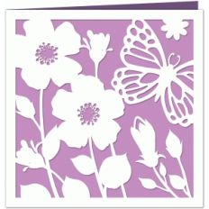 field of flowers butterfly card