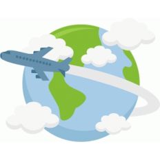 plane flying around world